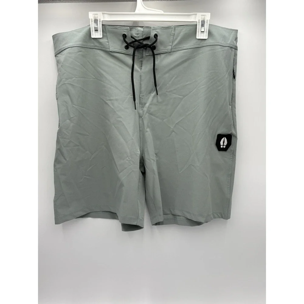 Bearded Goat Men's Hybrid Board Shorts Size 38 Gray Stretch Surf Swim Casua‎